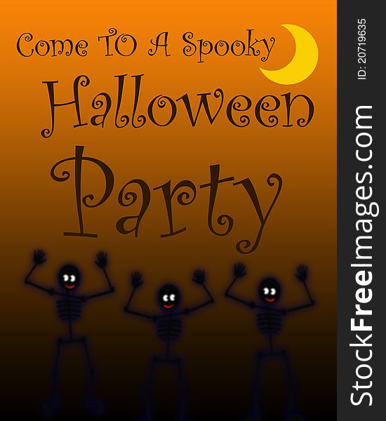 Colorful Halloween poster invitation dancing skeletons illustration. Colorful Halloween poster invitation dancing skeletons illustration