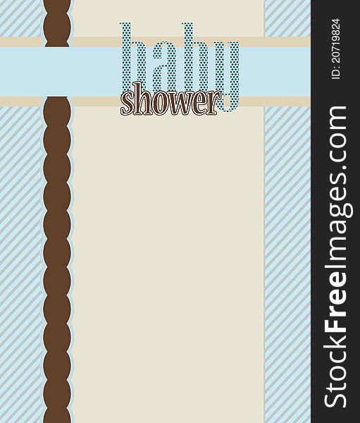 Baby shower invitation card. illustration