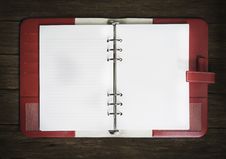 Blank Note Book On Wood Stock Photos Blank Note Book On Wood Stock Photos