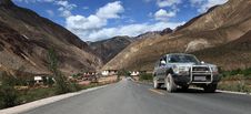 Car On The Road To Tibet Stock Image Car On The Road To Tibet Stock Image