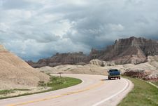 Road Through The Badlands National Park Royalty Free Stock Image
