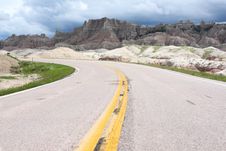 Road Through The Badlands National Park Royalty Free Stock Photo Road Through The Badlands National Park Royalty Free Stock Photo