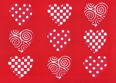 Tic-Tac-Toe Red Hearts Art Royalty Free Stock Photography Tic-Tac-Toe Red Hearts Art Royalty Free Stock Photography