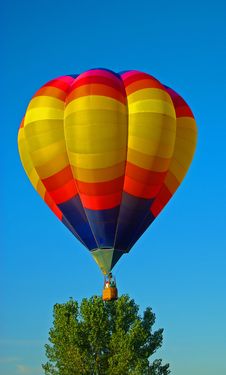 Hot Air Balloon In Flight Stock Photo Hot Air Balloon In Flight Stock Photo
