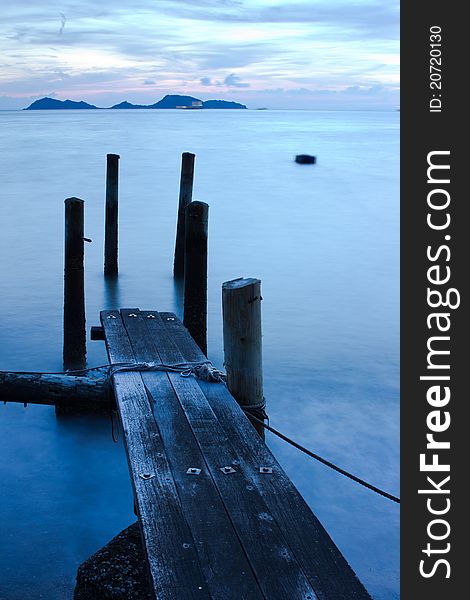 Wooden Pier and Sea in Long Exposure