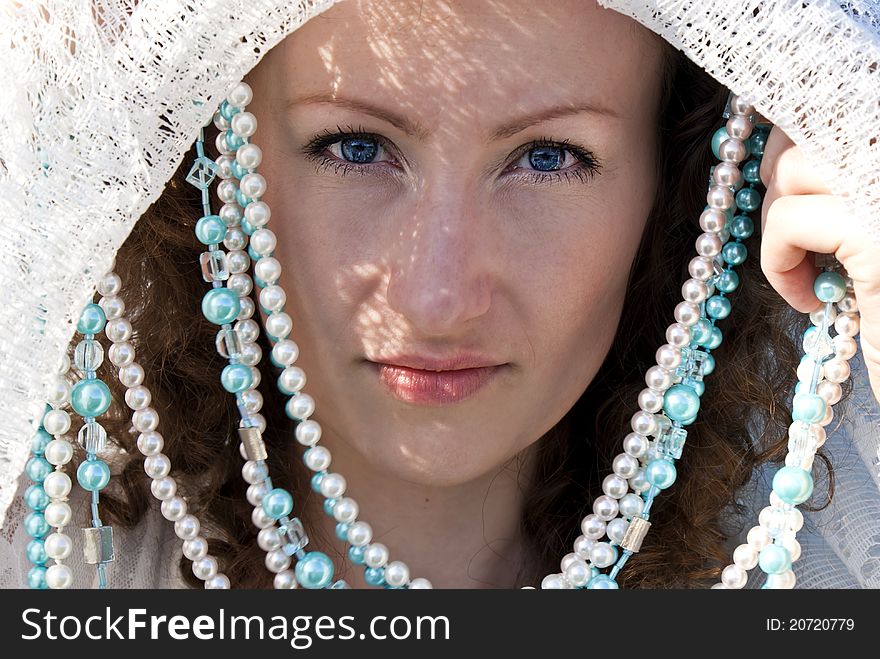 Portrait of nice curly girl. Portrait of nice curly girl