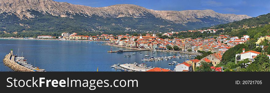 Mediterranean Town of Baska - panoramic view