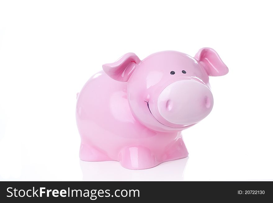A money box pig taken in a studio for cutout. A money box pig taken in a studio for cutout