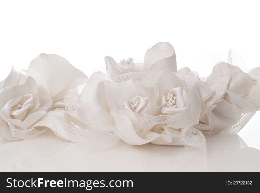 White wedding flowers decoration taken in a studio. White wedding flowers decoration taken in a studio