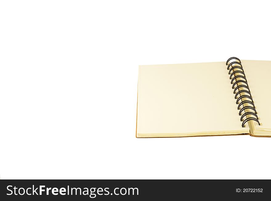 Open Notebook  On White Background