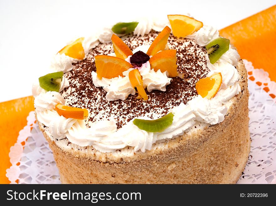 Delicious chesnut cake with fruits
