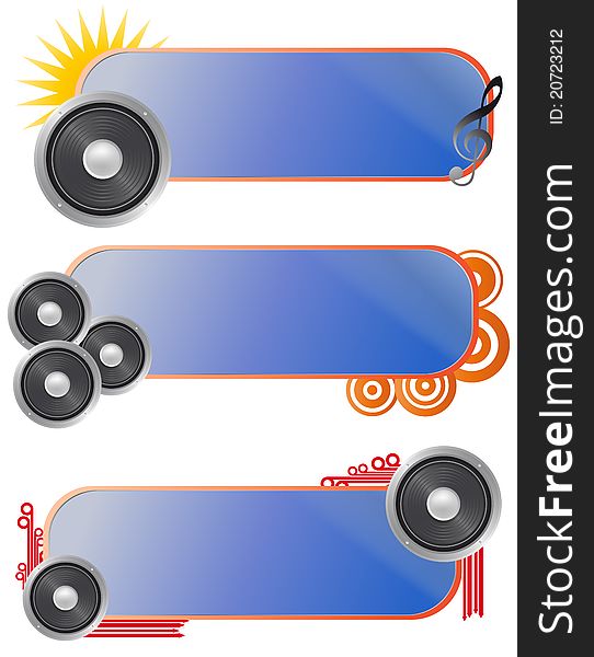 Illustration of set loudspeaker audio banner