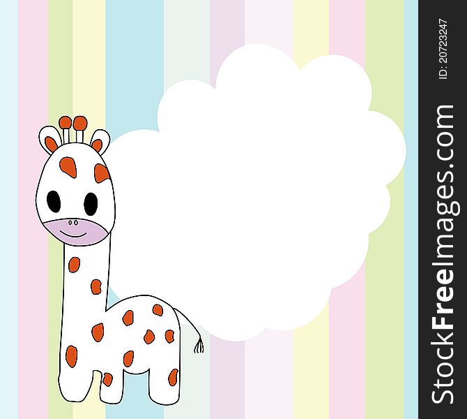 Colorful background with giraffe for text