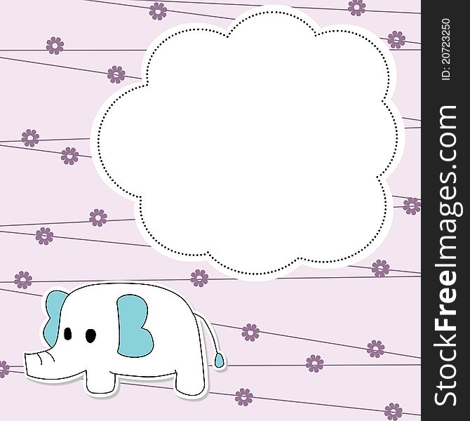 Cute background with elephant for text