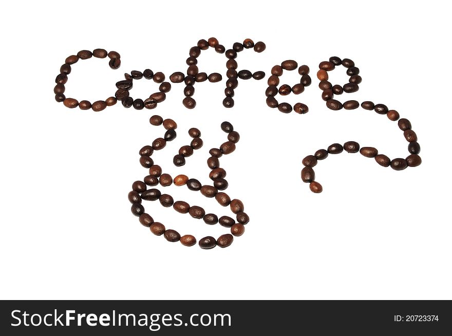 It shows a sign made â€‹â€‹with coffee beans. It shows a sign made â€‹â€‹with coffee beans