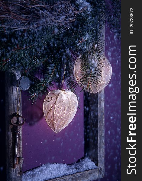 Christmas decoration with small lights. Christmas decoration with small lights