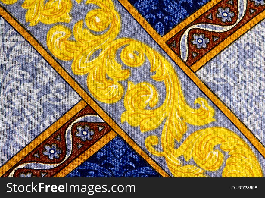 Detailed texture of colorful fabric pattern. Detailed texture of colorful fabric pattern.