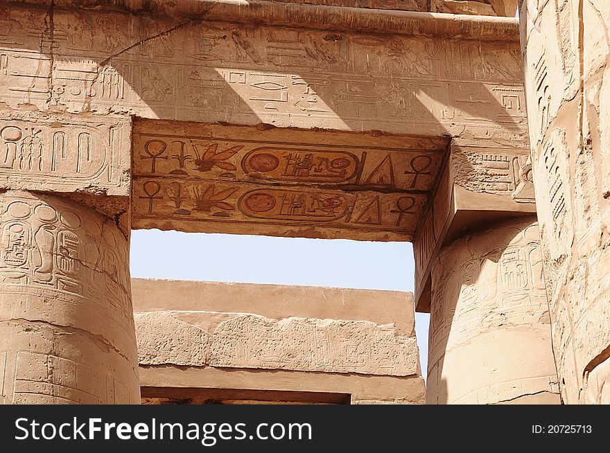 Columns in Karnak temple in Luxor