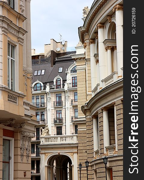 Three ancient buildings , old city architecture