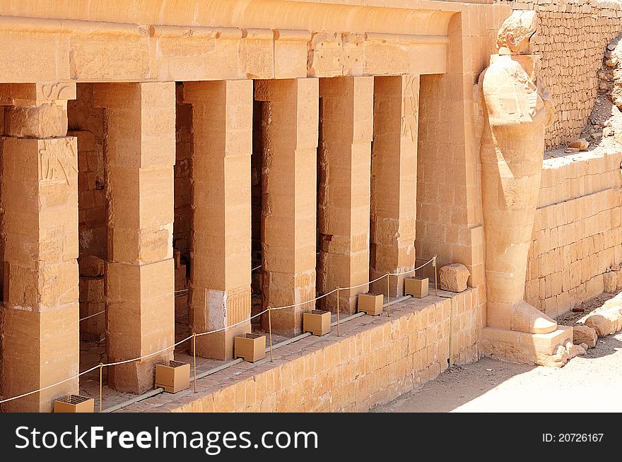 Columns of the temple of Hatshepsut in Luxor. Columns of the temple of Hatshepsut in Luxor