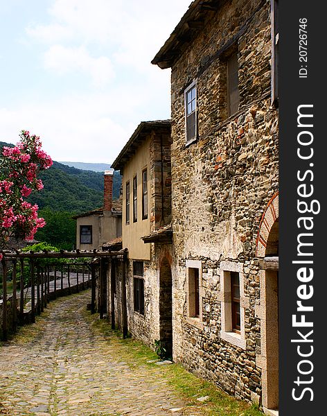 Stone path in a village, Greece