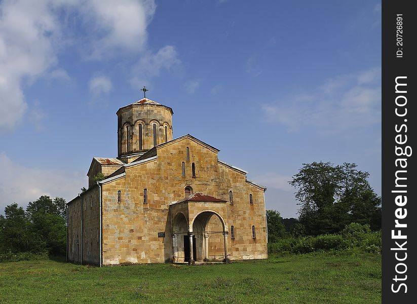 View Of Medieval Church In Mokva Village, Abkhazia