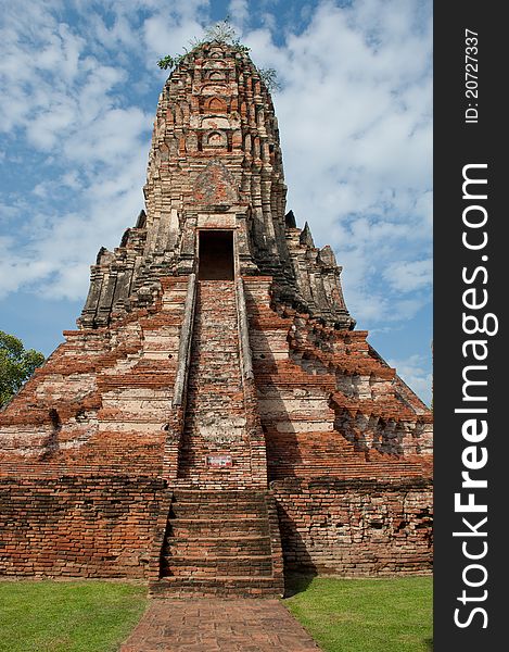 A huge ancient temple in Ayutthaya, Thailand. A huge ancient temple in Ayutthaya, Thailand