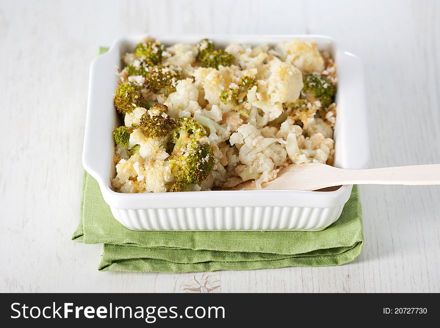 Broccoli And Cauliflower Gratin