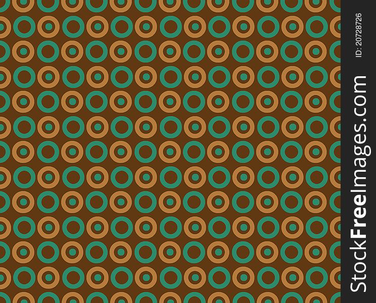 A retro design with brown and orange dots of green that can be used as background. A retro design with brown and orange dots of green that can be used as background