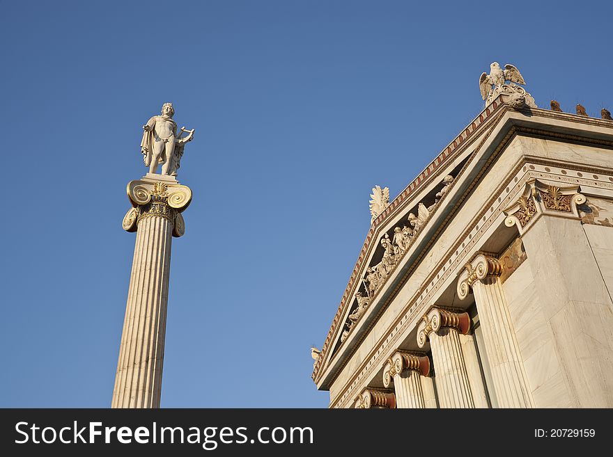 Statue Of Apollo And The Academy Of Athens