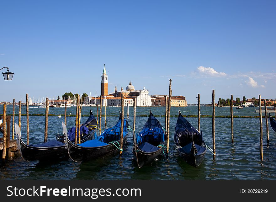 Traditional boats in venice italy