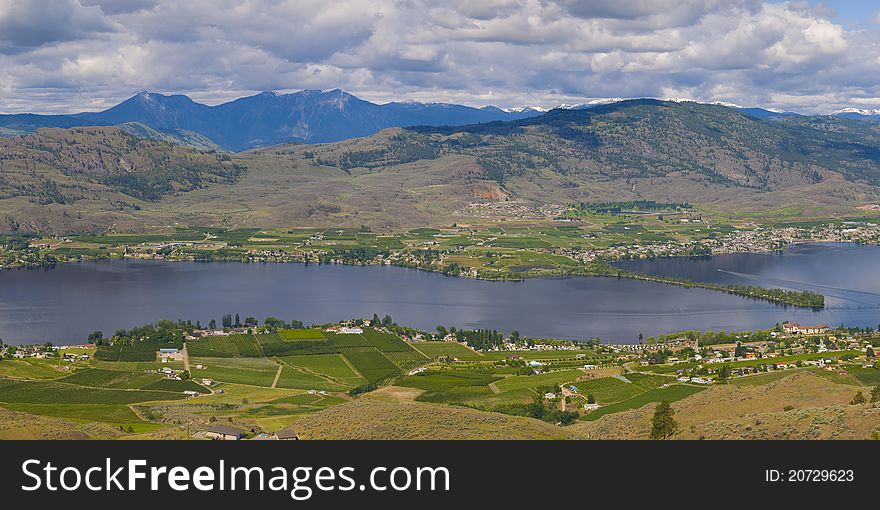 Aerial View Of Osoyoos Wine Valley Panorama