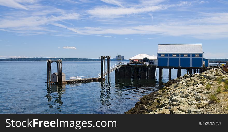 Resting Sea Gulls On Private Dock