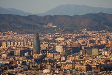 Panoramic View Of Barcelona Stock Photo Panoramic View Of Barcelona Stock Photo