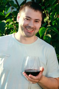 Handsome Man Drinking Wine Outdoor Royalty Free Stock Photography Handsome Man Drinking Wine Outdoor Royalty Free Stock Photography