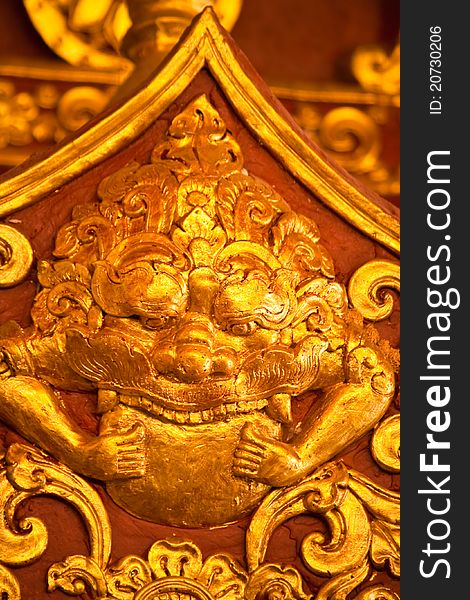 Golden art is a antique Thai art