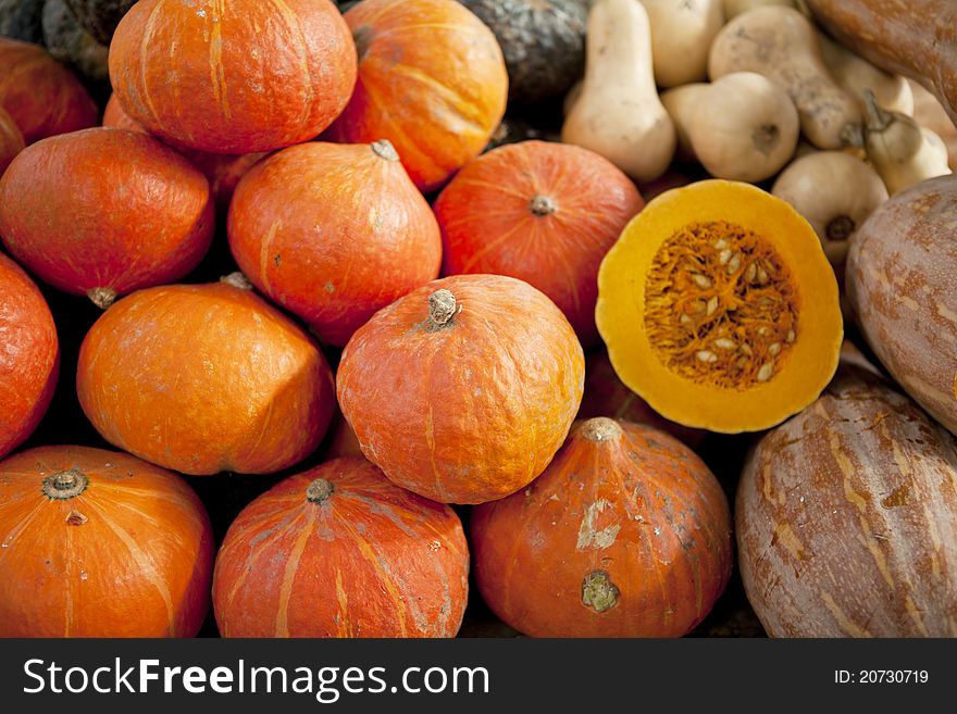 Load of Pumpkins in market