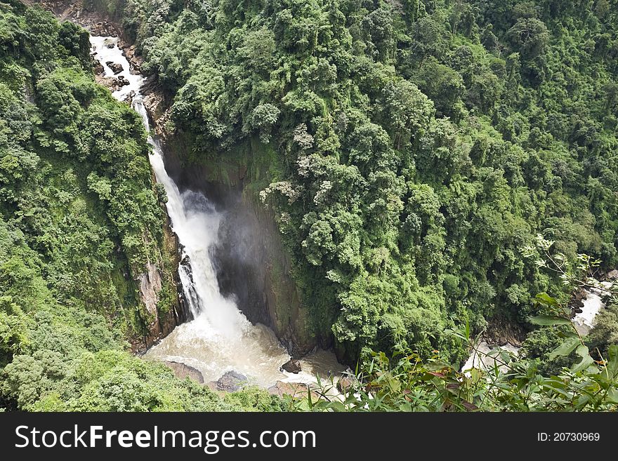 Mountain Waterfall and Forest in Khao Yai National Park. Mountain Waterfall and Forest in Khao Yai National Park