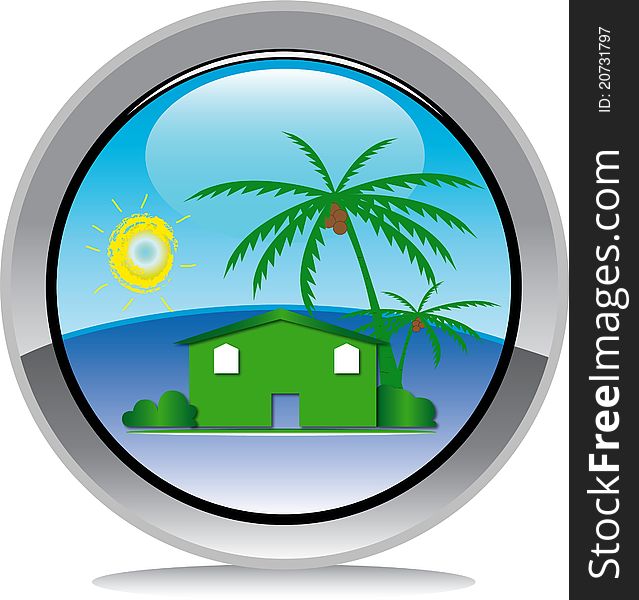 Home logo with coconut and sun