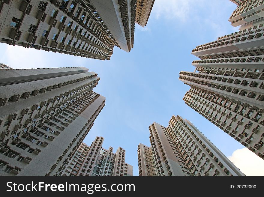 Hong Kong housing estate in very packed style