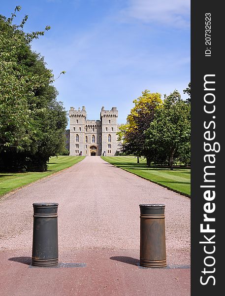 The East Terrace of Historic Windsor Castle in the Royal County of Berkshire in Southern England, the residence of HRH Queen Elizabeth II. The East Terrace of Historic Windsor Castle in the Royal County of Berkshire in Southern England, the residence of HRH Queen Elizabeth II