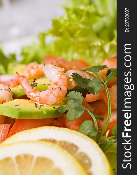 Salad With Shrimps And Avocado