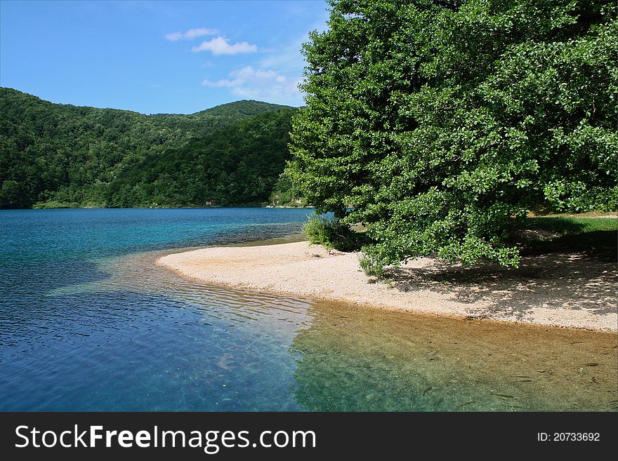 Plitvitsky lakes in Croatia, Landscape. Plitvitsky lakes in Croatia, Landscape