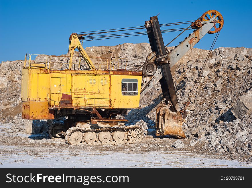 Old Excavator At  Open Pit