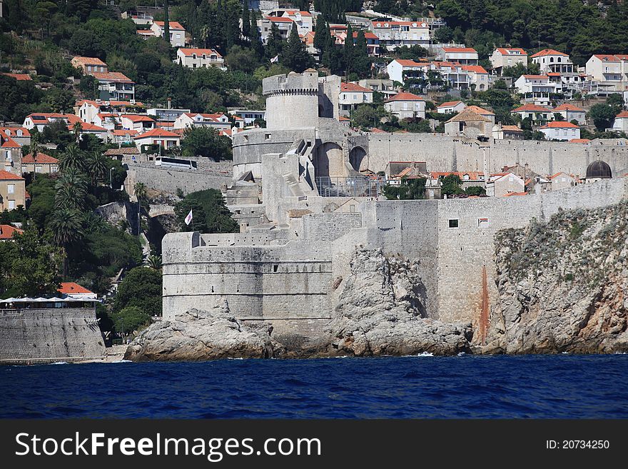Dubrovnik old city defense walls. Location Croatia - Europe.