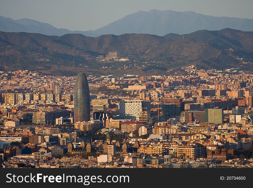 Panoramic view of Barcelona from Parc de Montjuic