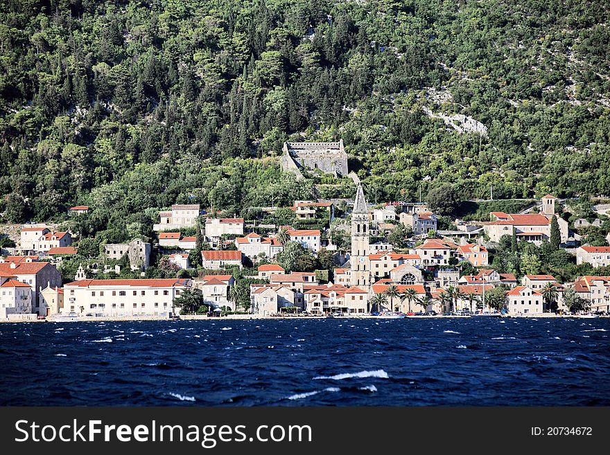 Perast Bay of Boka Kotorska, Montenegro