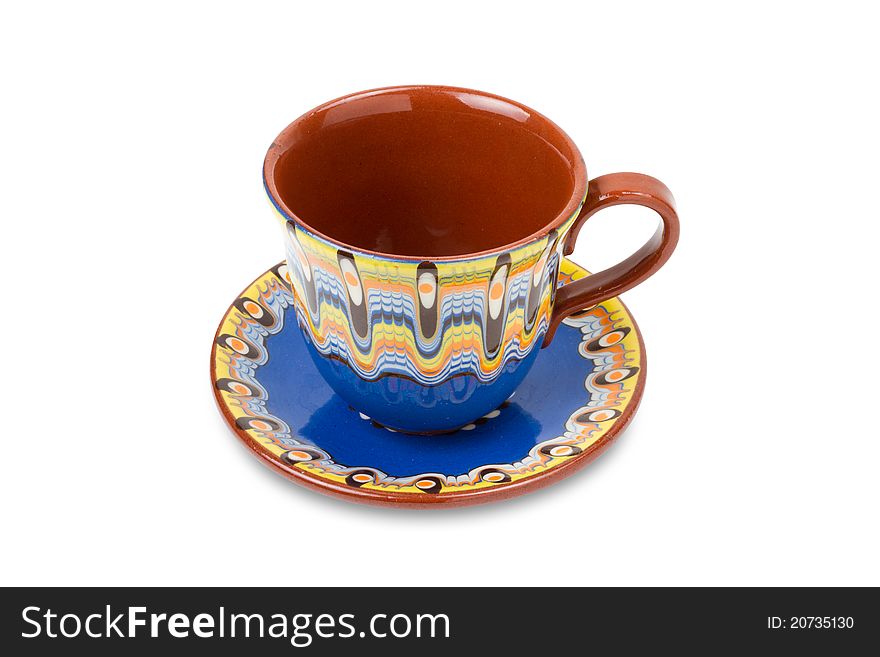 Cup and saucer, isolated on white background