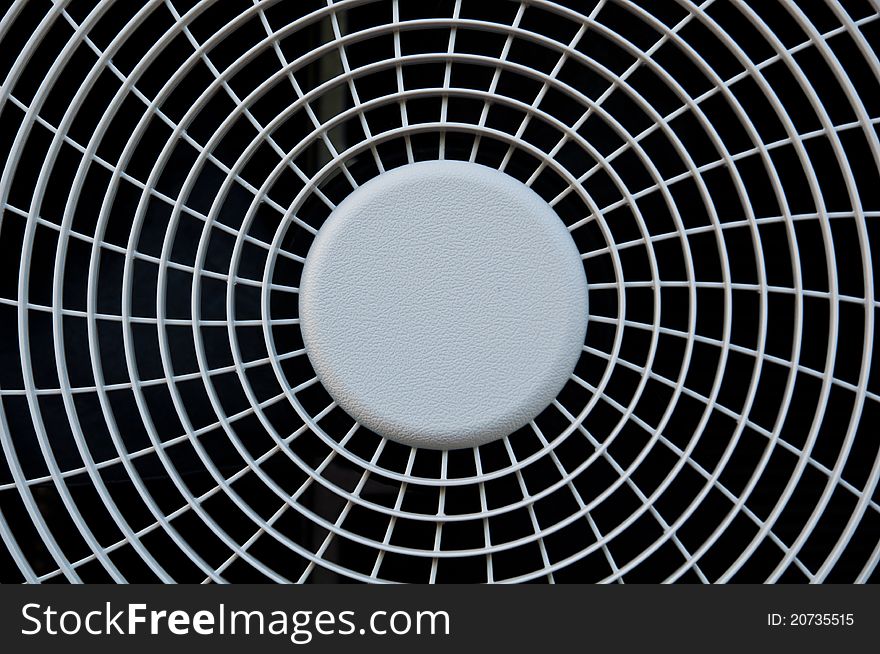 Close up of plastic pattern cover electric fan
