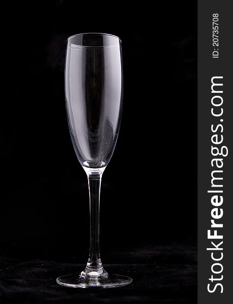 Champaign glass isolated on black